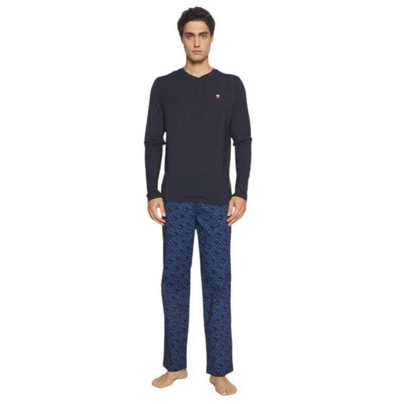 Tommy Hilfiger Ανδρική Χειμερινή Πυτζάμα LS PJ PANT SET PRINT