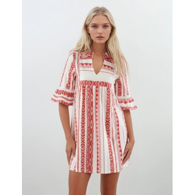 B137 - Type - BEACHWEAR EMBROIDERY RED- (B137)
