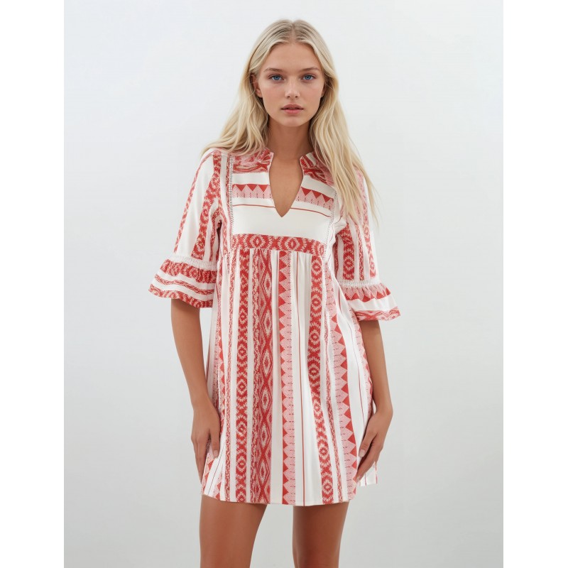 B137 - Type - BEACHWEAR EMBROIDERY RED- (B137) B137 - Type - BEACHWEAR EMBROIDERY RED- (B137)