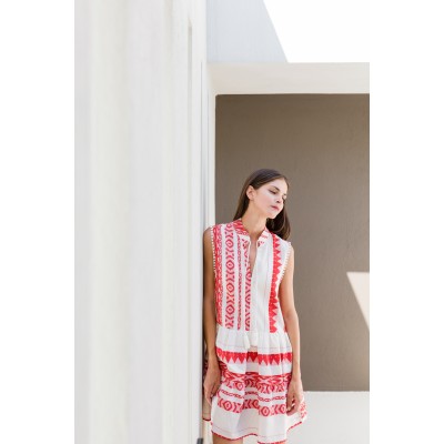 B138 - Type - BEACHWEAR EMBROIDERY RED- (B138)