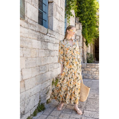 B201 - Type - BEACHWEAR LONG PASTEL GREEN LEAF- (B201)