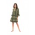 B238 - Oil Green - BEACHWEAR GREEN & BLACK EMBROIDERY- (B238)