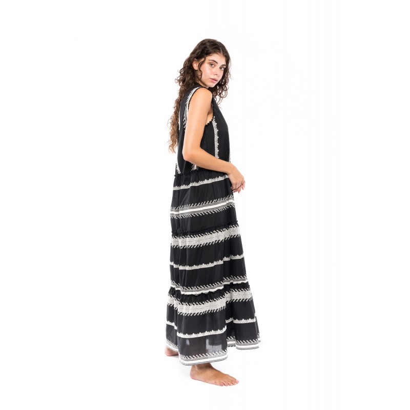 B239 - Oil Green - BEACHWEAR GREEN & BLACK EMBROIDERY- (B239)