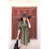 B240 - Oil Green - BEACHWEAR GREEN & BLACK EMBROIDERY- (B240)