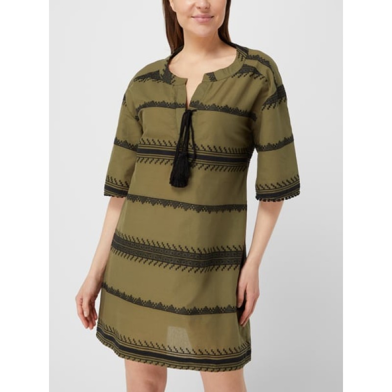 B242 - Oil Green - BEACHWEAR GREEN & BLACK EMBROIDERY- (B242)