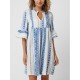 B263 - Type - BEACHWEAR BLUE EMBROIDERY- (B263) B263 - Type - BEACHWEAR BLUE EMBROIDERY- (B263)