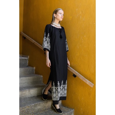 B278 - Black - BEACHWEAR EMBROIDERY BLACK- (B278)