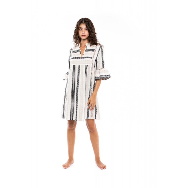 B297 - Type - BEACHWEAR BEIGE & BLACK EMBROIDERY - (B297) B297 - Type - BEACHWEAR BEIGE & BLACK EMBROIDERY - (B297)
