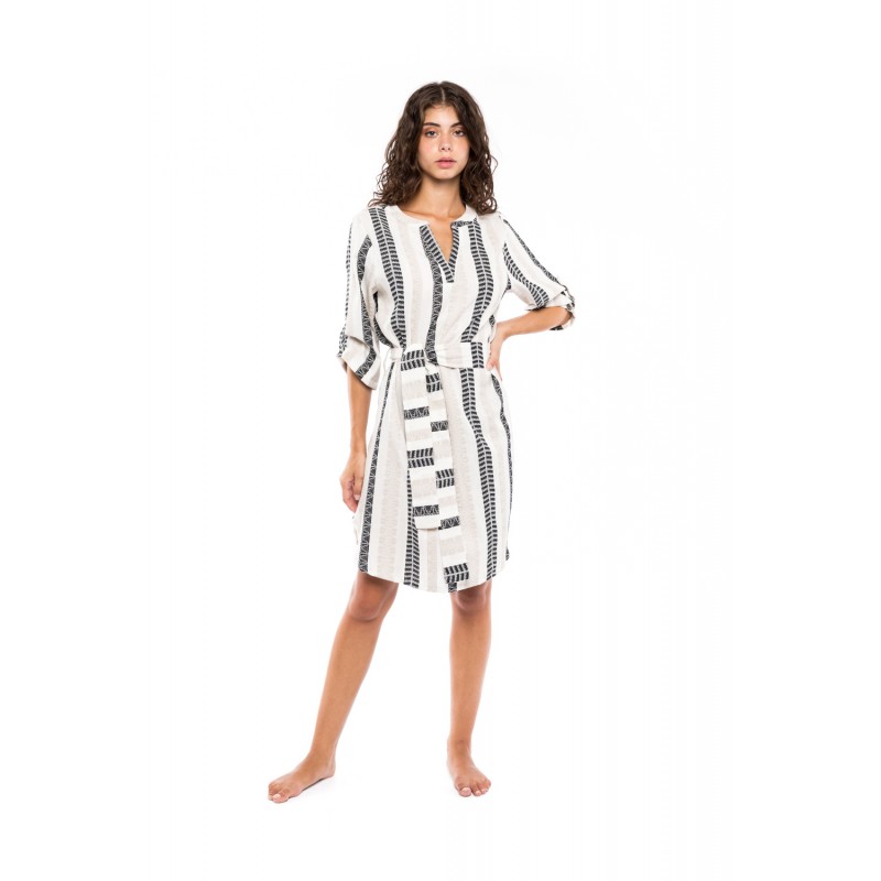 B301 - Type - BEACHWEAR BEIGE & BLACK EMBROIDERY - (B301)