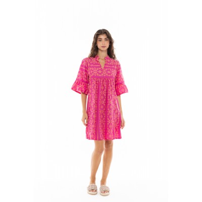 B320 - Hot Pink - BEACHWEAR EMBROIDERY ORANGE- (B320) B320 - Hot Pink - BEACHWEAR EMBROIDERY ORANGE- (B320)