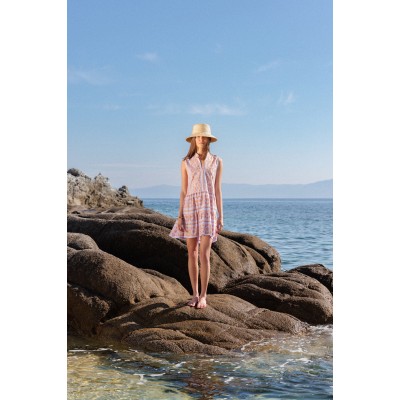 B323 - Hot Pink - BEACHWEAR EMBROIDERY ORANGE- (B323)