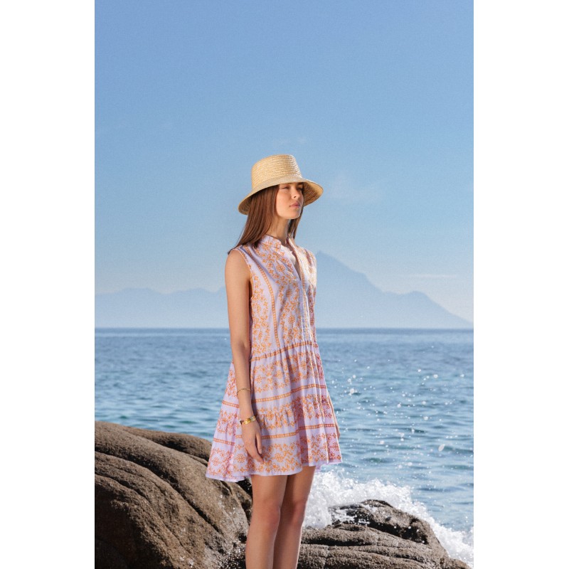 B323 - Violete - BEACHWEAR EMBROIDERY ORANGE- (B323) B323 - Violete - BEACHWEAR EMBROIDERY ORANGE- (B323)