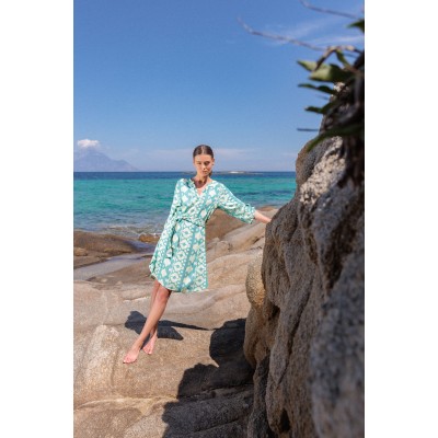 B332 - Type - BEACHWEAR EMBROIDERY AQUA- (B332)