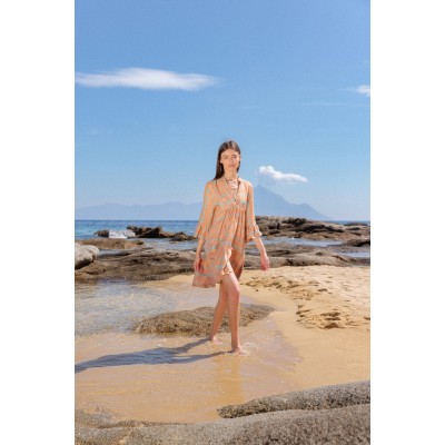 B334 - Orange - BEACHWEAR EMBROIDERY CROWN- (B334)