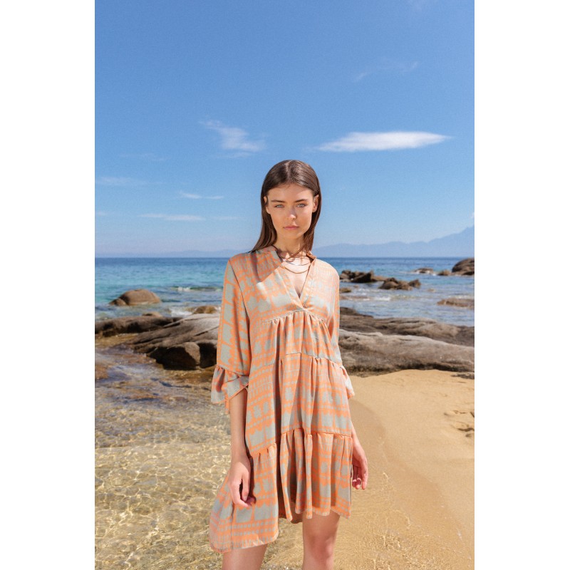 B334 - Orange - BEACHWEAR EMBROIDERY CROWN- (B334) B334 - Orange - BEACHWEAR EMBROIDERY CROWN- (B334)