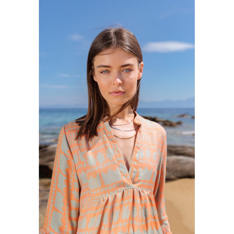 B334 - Orange - BEACHWEAR EMBROIDERY CROWN- (B334) B334 - Orange - BEACHWEAR EMBROIDERY CROWN- (B334)