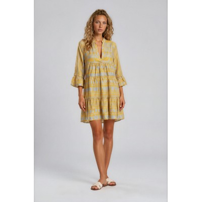 B334 - Yellow - BEACHWEAR EMBROIDERY CROWN- (B334) B334 - Yellow - BEACHWEAR EMBROIDERY CROWN- (B334)