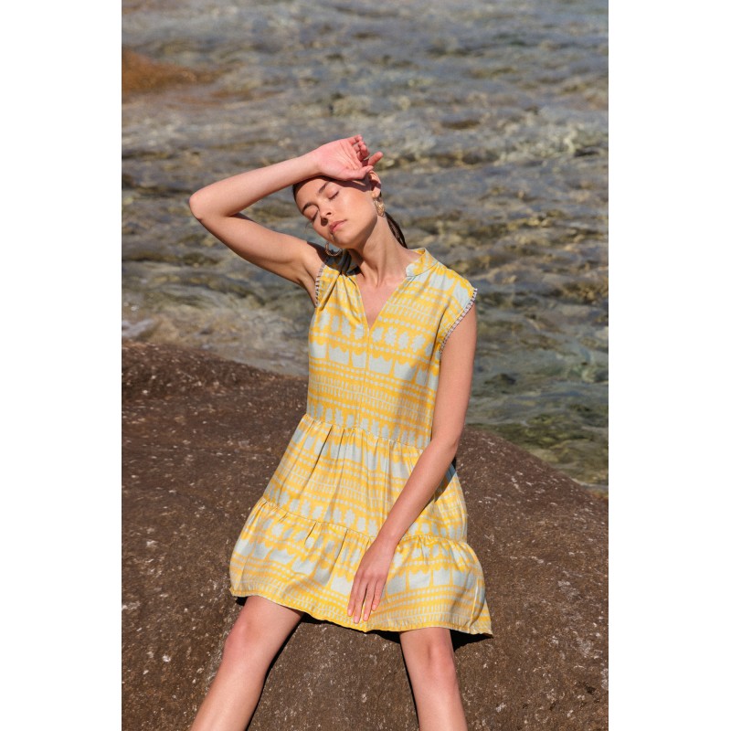 B336 - Yellow - BEACHWEAR EMBROIDERY CROWN- (B336)