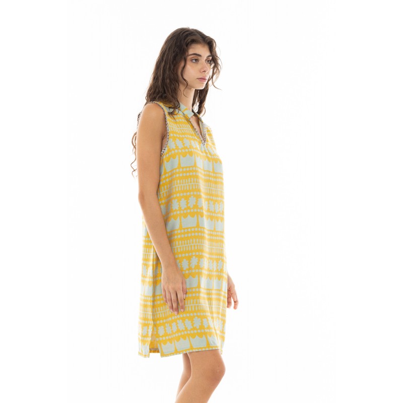 B337 - Yellow - BEACHWEAR EMBROIDERY CROWN- (B337) B337 - Yellow - BEACHWEAR EMBROIDERY CROWN- (B337)