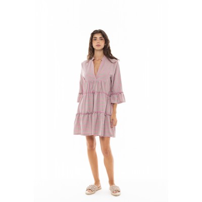 B345 - Type - BEACHWEAR STRIPE PINK GREEN- (B345)