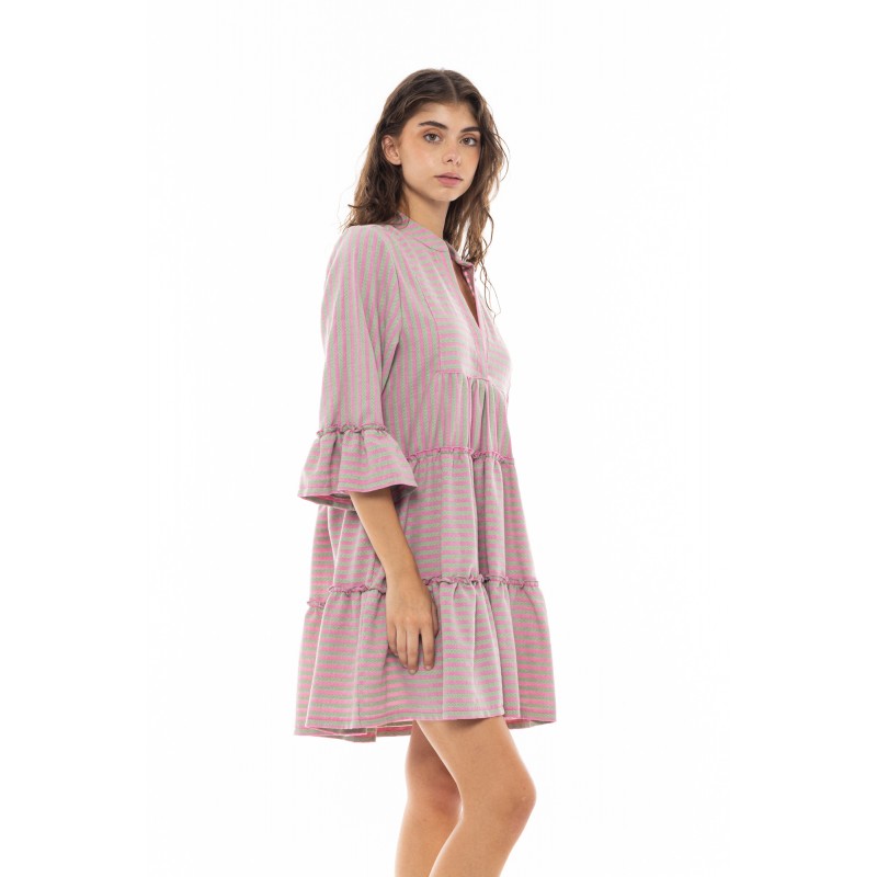 B345 - Type - BEACHWEAR STRIPE PINK GREEN- (B345) B345 - Type - BEACHWEAR STRIPE PINK GREEN- (B345)