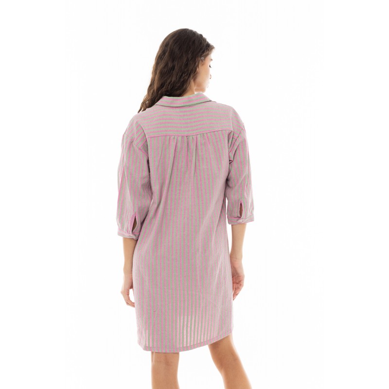 B347 - Type - BEACHWEAR STRIPE PINK GREEN- (B347) B347 - Type - BEACHWEAR STRIPE PINK GREEN- (B347)
