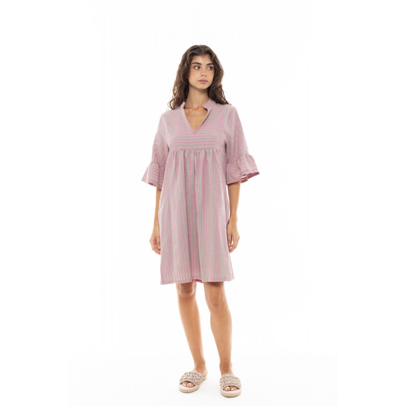 B348 - Type - BEACHWEAR STRIPE PINK GREEN- (B348) B348 - Type - BEACHWEAR STRIPE PINK GREEN- (B348)