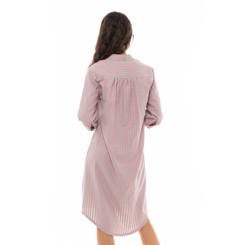 B349 - Type - BEACHWEAR STRIPE PINK GREEN- (B349)