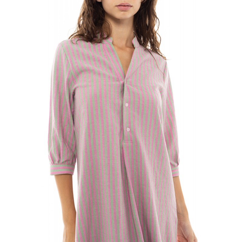 B349 - Type - BEACHWEAR STRIPE PINK GREEN- (B349)