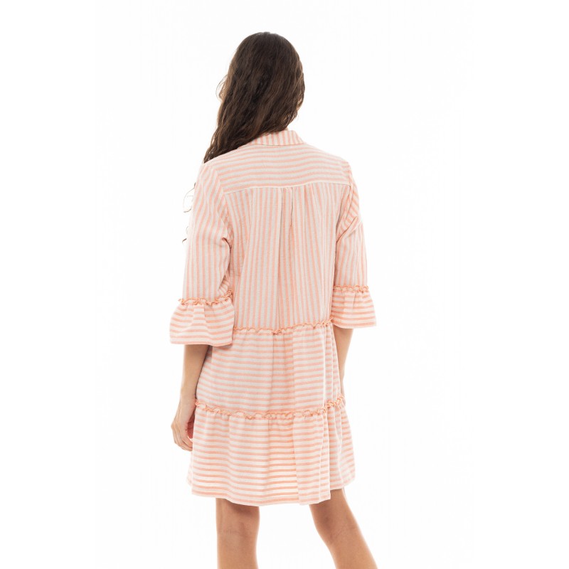 B351 - Orange - BEACHWEAR STRIPE PAL- (B351) B351 - Orange - BEACHWEAR STRIPE PAL- (B351)