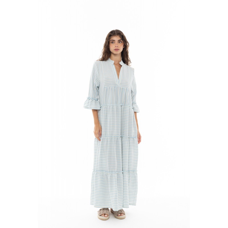 B352 - Blue Cloud - BEACHWEAR STRIPE PAL- (B352)