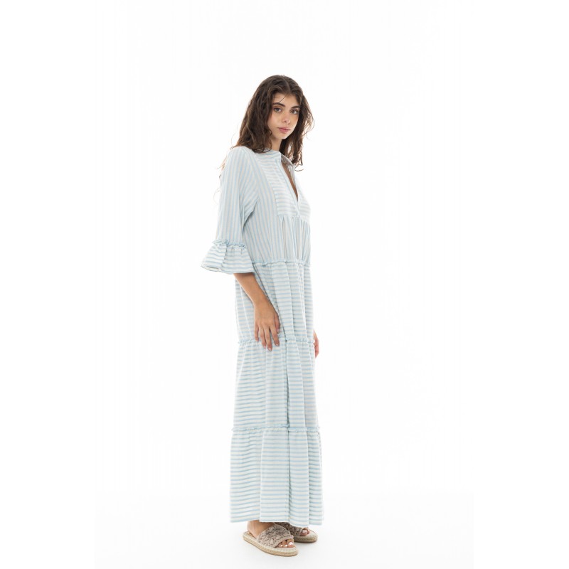 B352 - Blue Cloud - BEACHWEAR STRIPE PAL- (B352) B352 - Blue Cloud - BEACHWEAR STRIPE PAL- (B352)