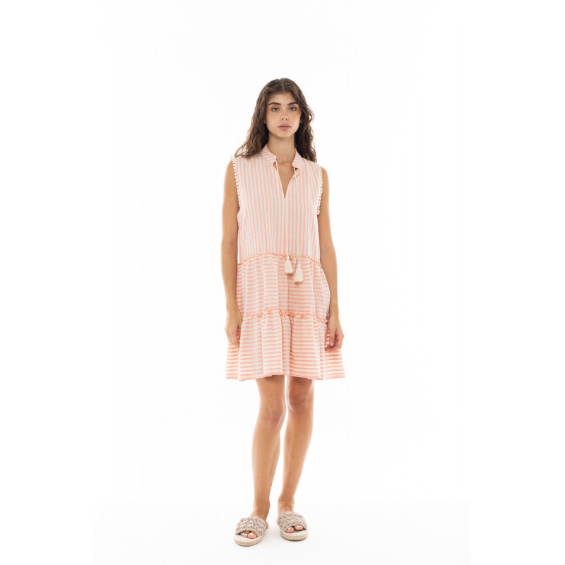 B353 - Orange - BEACHWEAR STRIPE PAL- (B353) B353 - Orange - BEACHWEAR STRIPE PAL- (B353)