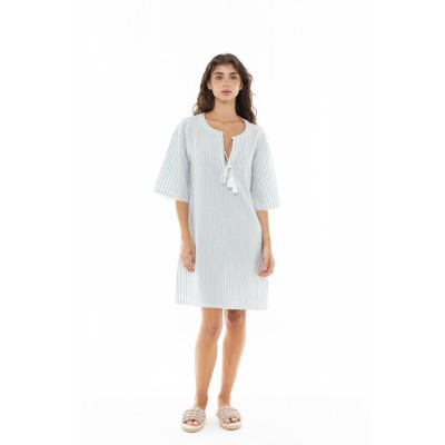 B354 - Blue Cloud - BEACHWEAR STRIPE PAL- (B354)