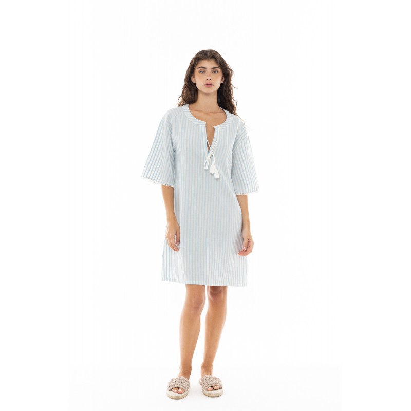 B354 - Blue Cloud - BEACHWEAR STRIPE PAL- (B354) B354 - Blue Cloud - BEACHWEAR STRIPE PAL- (B354)