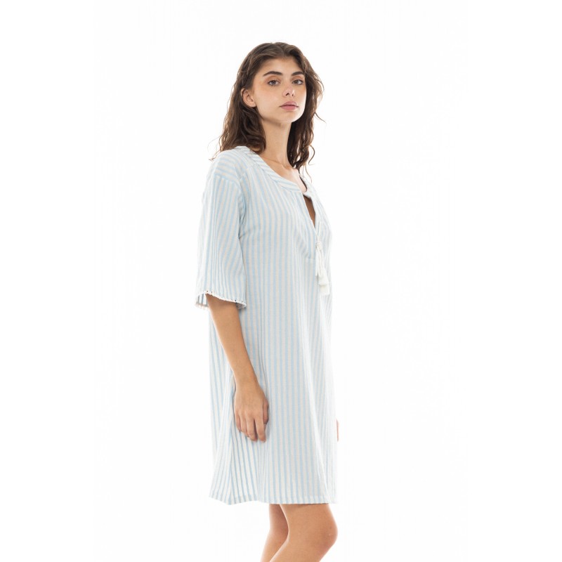 B354 - Blue Cloud - BEACHWEAR STRIPE PAL- (B354) B354 - Blue Cloud - BEACHWEAR STRIPE PAL- (B354)