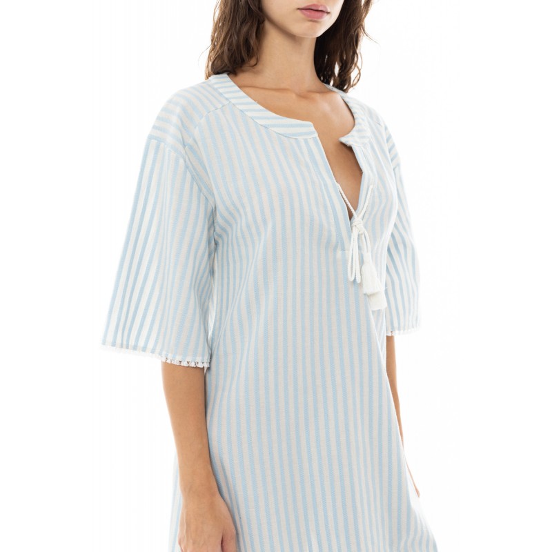 B354 - Blue Cloud - BEACHWEAR STRIPE PAL- (B354) B354 - Blue Cloud - BEACHWEAR STRIPE PAL- (B354)