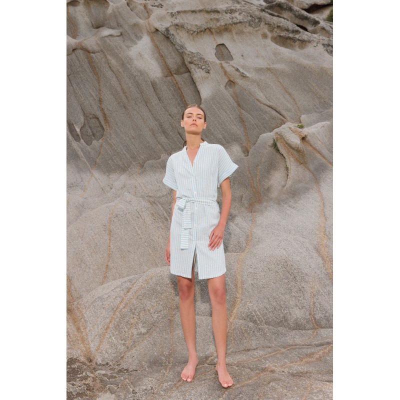B355 - Blue Cloud - BEACHWEAR STRIPE PAL- (B355) B355 - Blue Cloud - BEACHWEAR STRIPE PAL- (B355)
