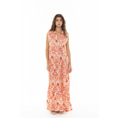 B381 - Type - BEACHWEAR ORANGE FLOWER- (B381) B381 - Type - BEACHWEAR ORANGE FLOWER- (B381)