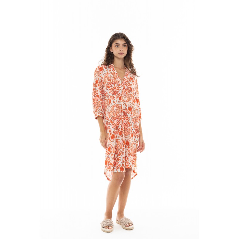 B382 - Type - BEACHWEAR ORANGE FLOWER- (B382) B382 - Type - BEACHWEAR ORANGE FLOWER- (B382)