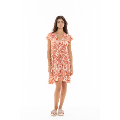 B383 - Type - BEACHWEAR ORANGE FLOWER- (B383) B383 - Type - BEACHWEAR ORANGE FLOWER- (B383)