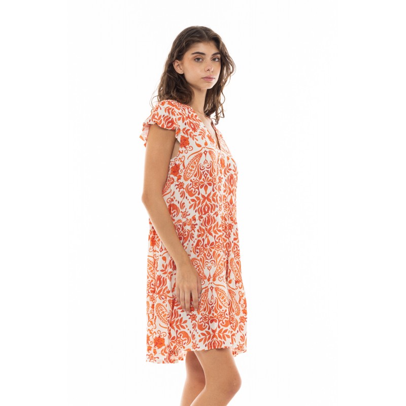 B383 - Type - BEACHWEAR ORANGE FLOWER- (B383) B383 - Type - BEACHWEAR ORANGE FLOWER- (B383)