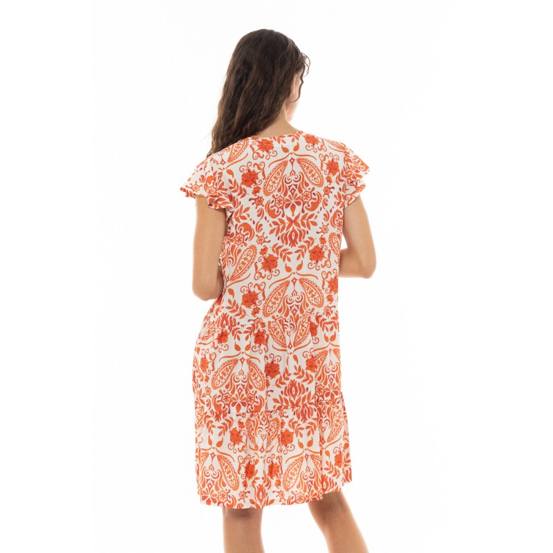 B383 - Type - BEACHWEAR ORANGE FLOWER- (B383) B383 - Type - BEACHWEAR ORANGE FLOWER- (B383)