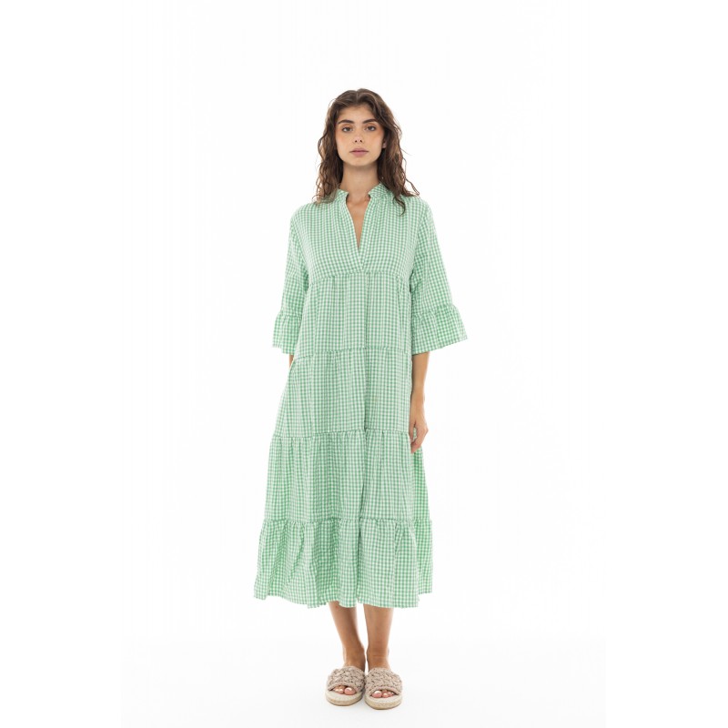 B422 - Aspen Green - BEACHWEAR MODERN CHECK- (B422)