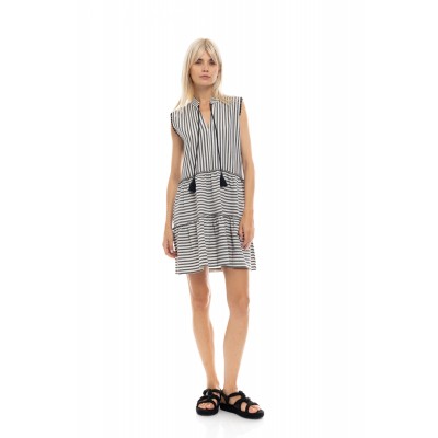 B434 - Black - BEACHWEAR STRIPE SAND- (B434) B434 - Black - BEACHWEAR STRIPE SAND- (B434)