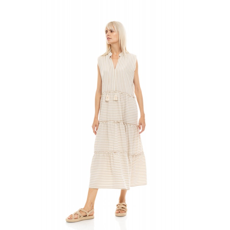 B435 - Black - BEACHWEAR LONG STRIPE SAND- (B435) B435 - Black - BEACHWEAR LONG STRIPE SAND- (B435)