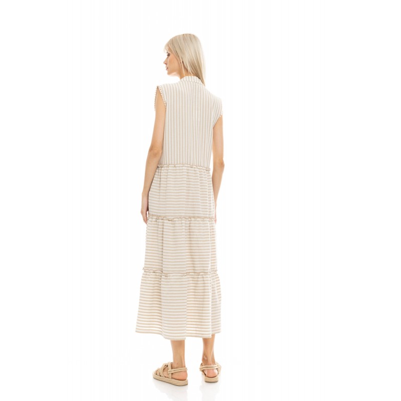 B435 - Black - BEACHWEAR LONG STRIPE SAND- (B435) B435 - Black - BEACHWEAR LONG STRIPE SAND- (B435)