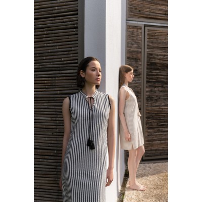 B437 - Black - BEACHWEAR STRIPE SAND- (B437)