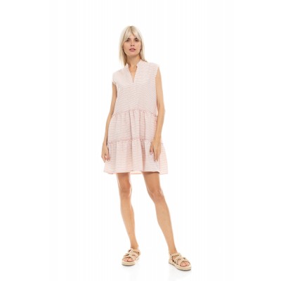 B493 - Apricot - BEACHWEAR PETIT STRIPE- (B493)