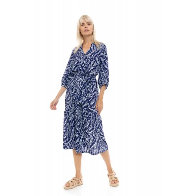 B513 - Type - BEACHWEAR LONG BLUE PALM- (B513)